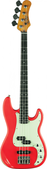 Basse Électrique Eko VPJ280 Relic Fiesta Red - Style Precision/Jazz