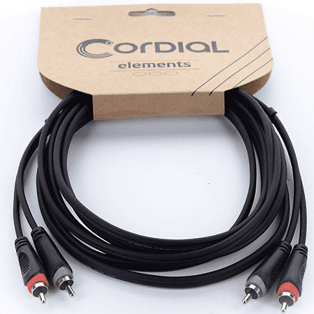 Câble RCA 1.5m Cordial - 2 RCA Mâle vers 2 RCA Mâle.