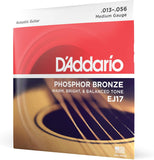 Cordes Acoustique D'Addario EJ17 Medium - Bronze Phosphoreux