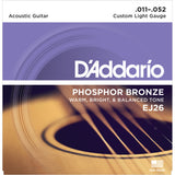 Cordes Folk D'Addario EJ26 Custom Light - Bronze Phosphoreux