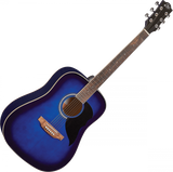 Guitare Acoustique Eko Ranger 6 Dreadnought Blue Sunburst.