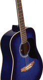 Guitare Acoustique Eko Ranger 6 Dreadnought Blue Sunburst.