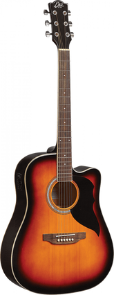 Guitare Électro-Acoustique Eko Ranger 6 CE Brown Sunburst.