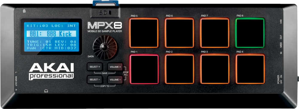 Akai Professional MPX8 - Sampler - Lecteur d'Échantillons Portable