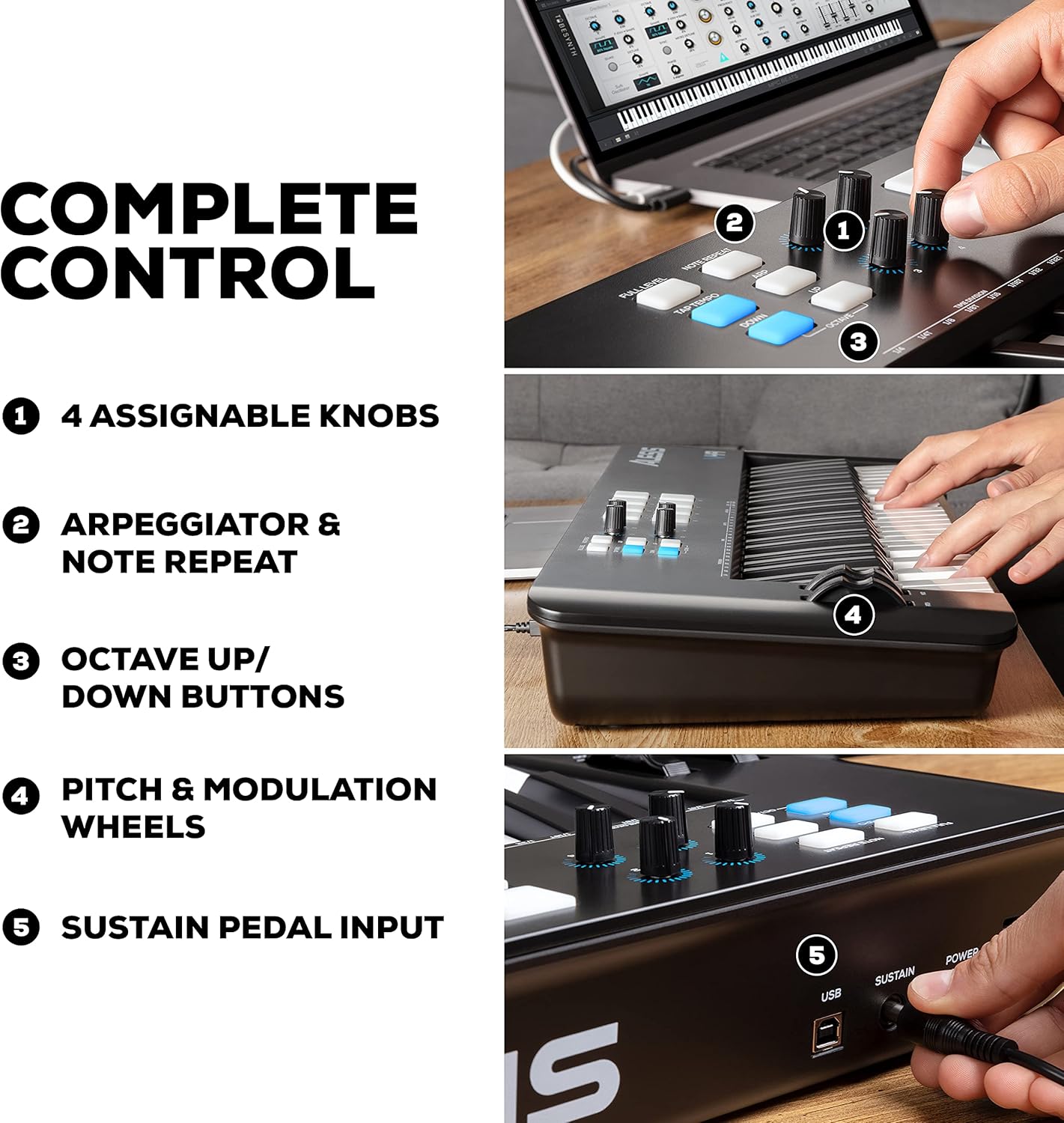 Alesis V49 MKII – Clavier Maître MIDI 49 Touches