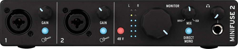 Arturia MiniFuse 2 Noire - Interface Audio USB 2 Canaux avec MIDI