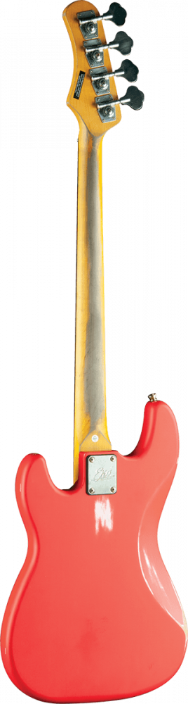 Basse Électrique Eko VPJ280 Relic Fiesta Red - Style Precision/Jazz