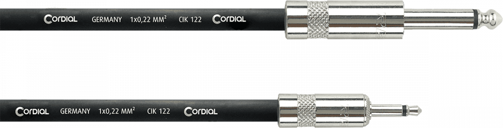 Câble Patch Modulaire Cordial 2m - Jack Mono vers Minijack Mono