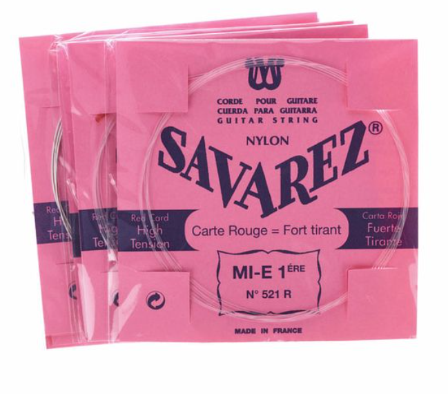 Savarez Cordes de guitare classique 520F rouge tension forte