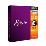 Cordes Acoustique Elixir NANOWEB Light (12-53) - Bronze 80/20