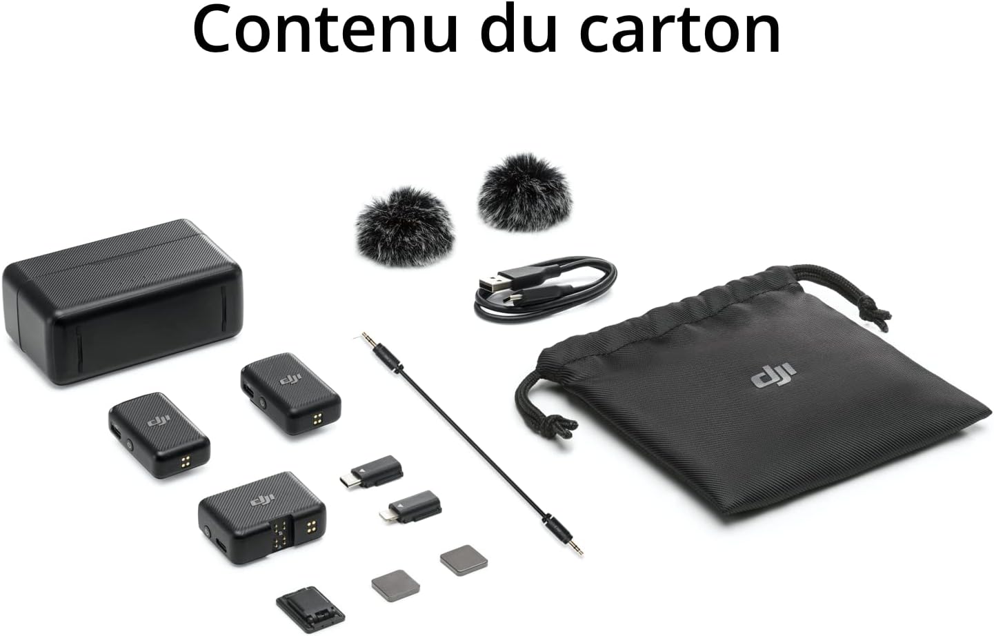 DJI Mic – Micro Cravate Sans Fil Double Canal avec Boîtier de Charge