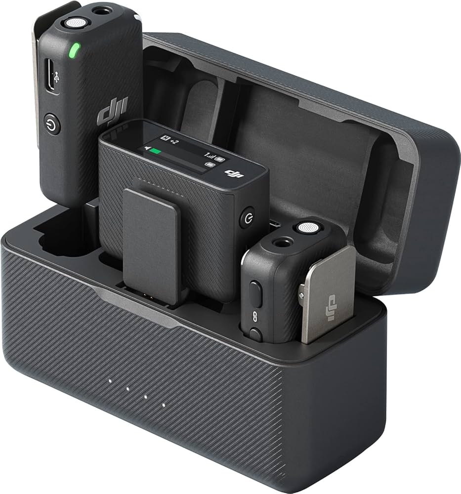 DJI Mic – Micro Cravate Sans Fil Double Canal avec Boîtier de Charge