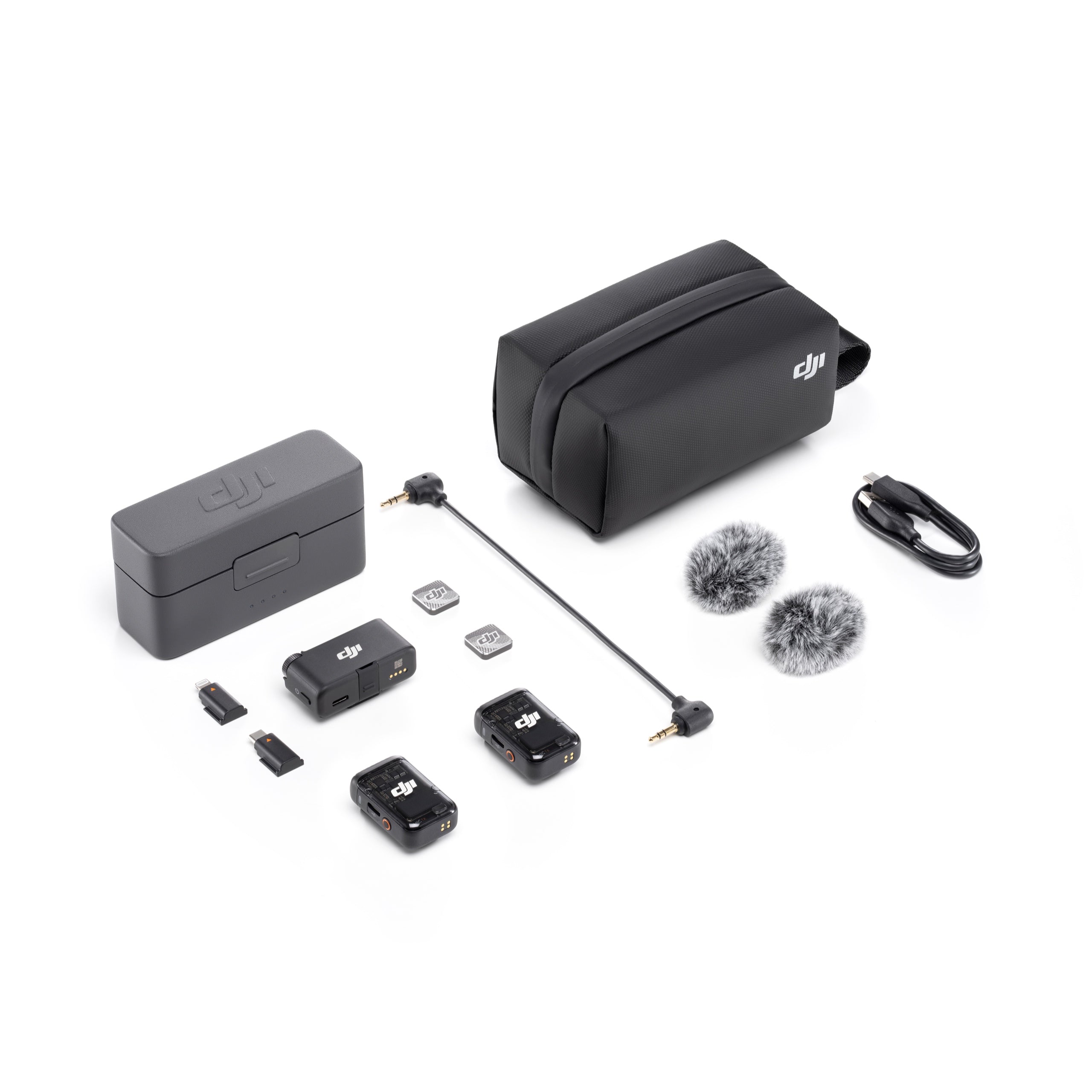 DJI Mic 2 (2 TX + 1 RX + Boîtier de Recharge) Microphone Sans Fil