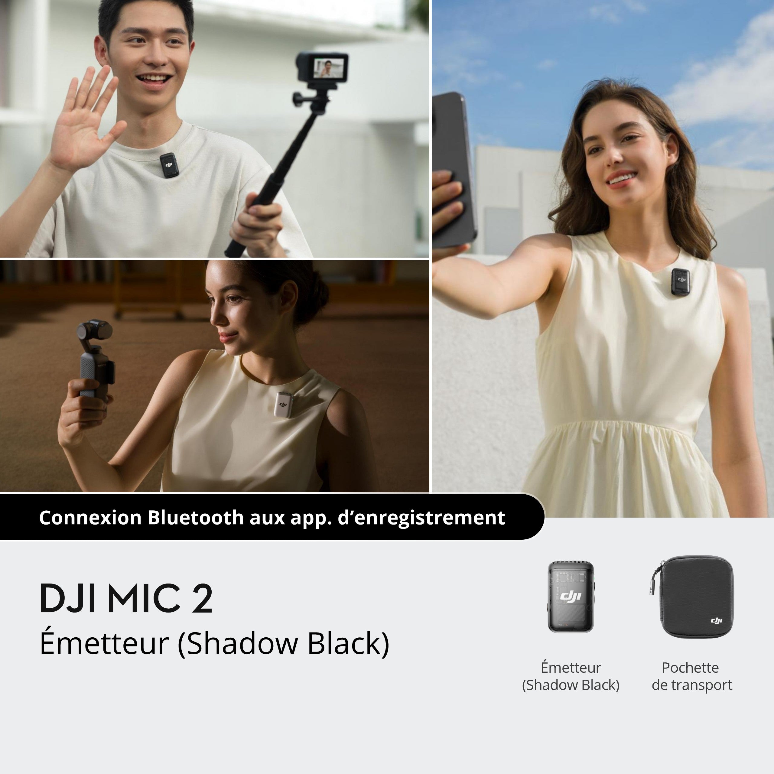 Émetteur DJI Mic 2 – Micro Sans Fil Haute Qualité
