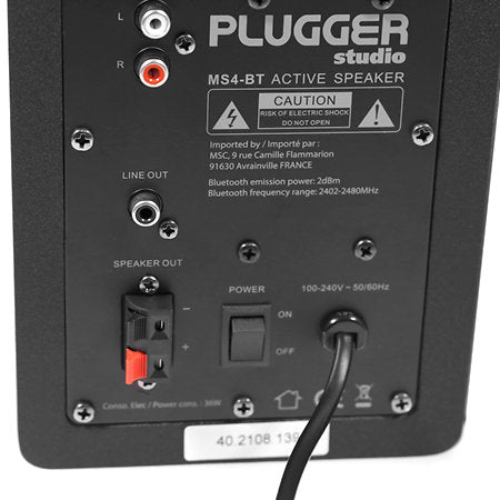 Enceintes de Monitoring Bluetooth Plugger Studio MS4-BT