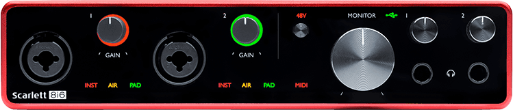 Focusrite Scarlett 8i6 3ème Génération - Interface Audio USB 8/6