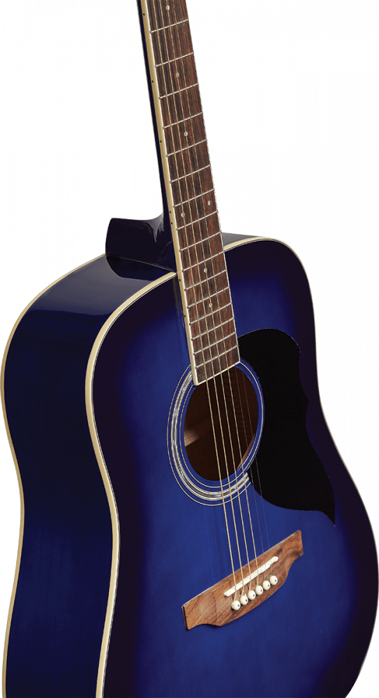 Guitare Acoustique Eko Ranger 6 Dreadnought Blue Sunburst.