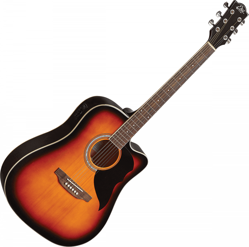 Guitare Électro-Acoustique Eko Ranger 6 CE Brown Sunburst.