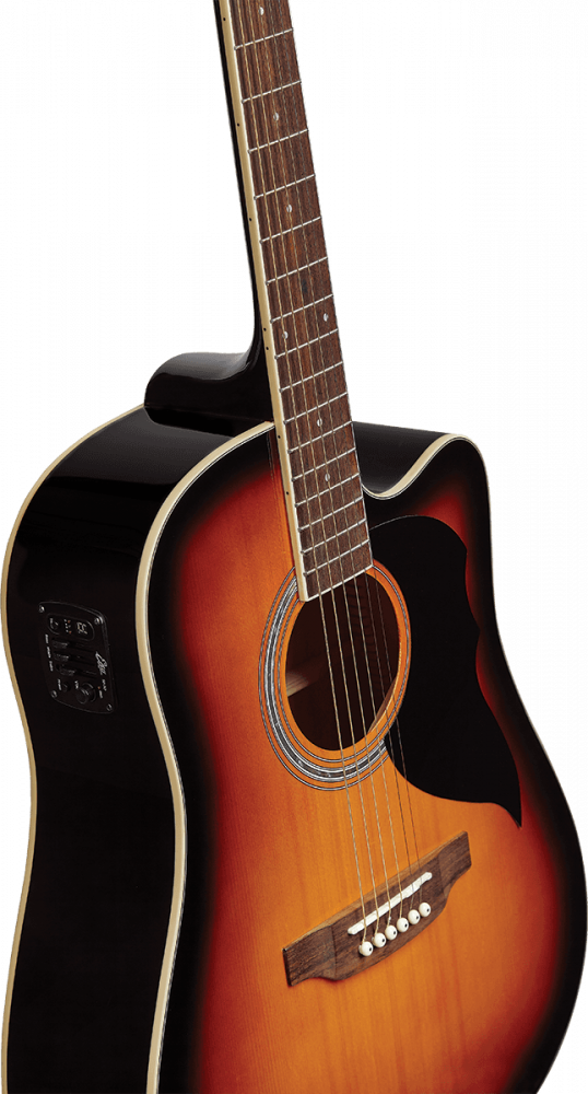 Guitare Électro-Acoustique Eko Ranger 6 CE Brown Sunburst.