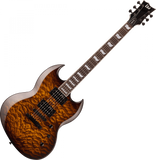 Ltd Viper 256 QM Dark Brown Sunburst - Guitare Électrique 6 Cordes Type SG