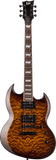 Ltd Viper 256 QM Dark Brown Sunburst - Guitare Électrique 6 Cordes Type SG