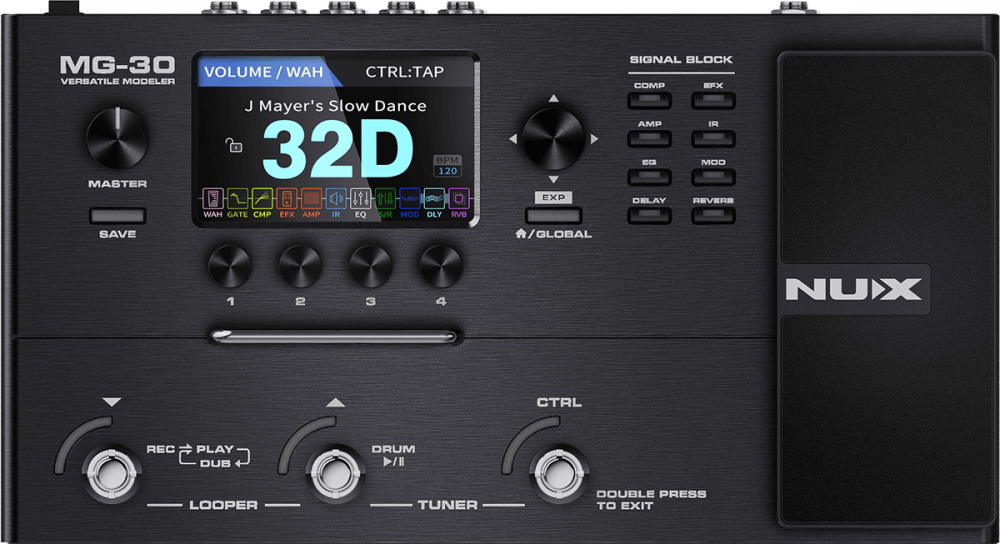 Nux MG30 - Multi-Effets Guitare avec IR, Looper & Boîte à Rythmes