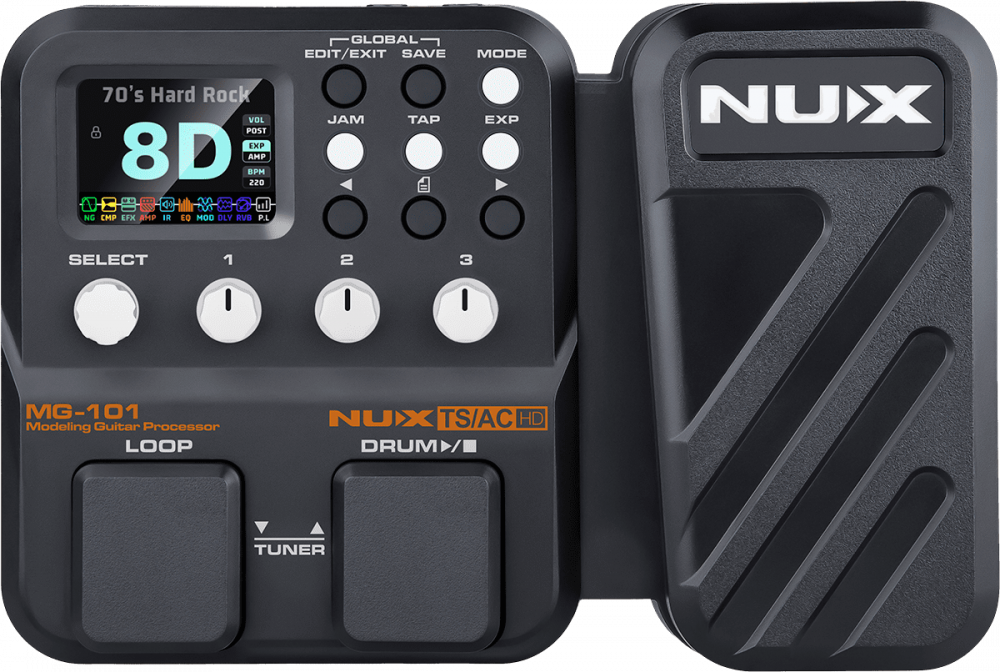Nux MG101 - Multi-Effet Guitare avec Looper, Boîte à Rythmes & USB-C