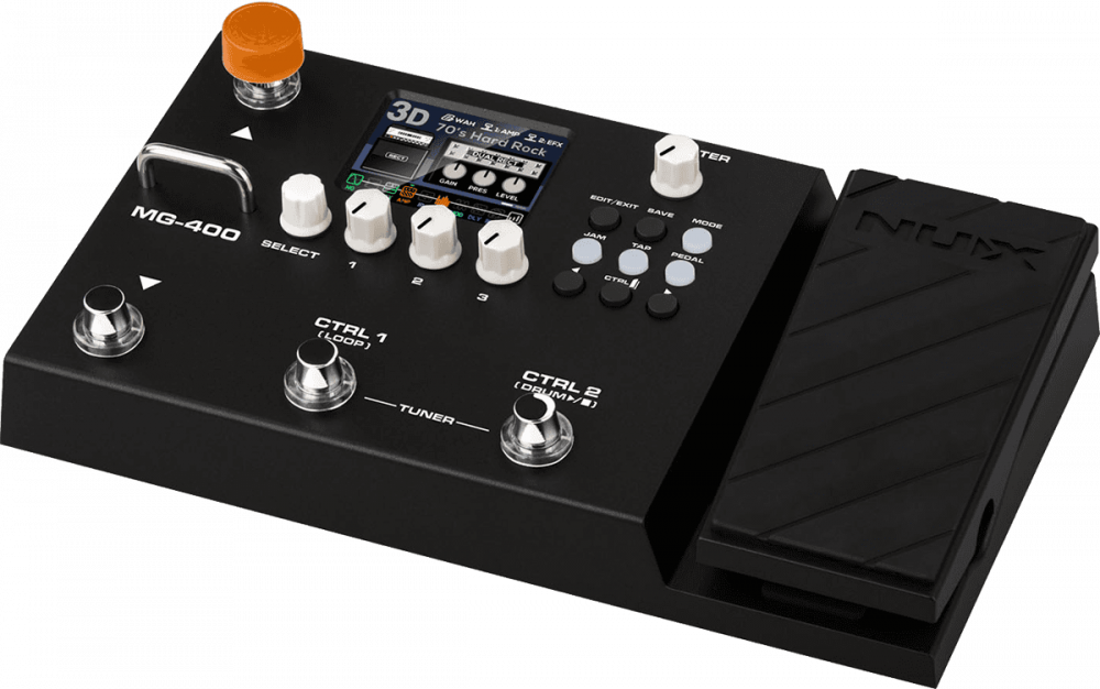 Nux MG400 - Multi-Effet Guitare-Basse-Acoustique avec IR, Looper & Boîte à Rythmes