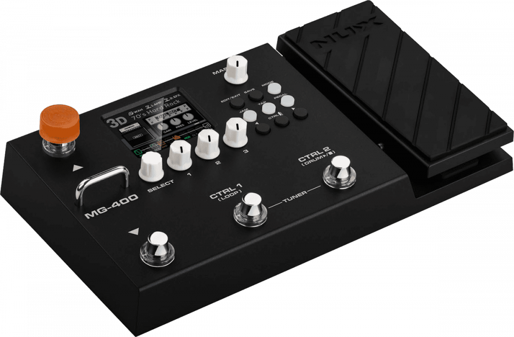 Nux MG400 - Multi-Effet Guitare-Basse-Acoustique avec IR, Looper & Boîte à Rythmes