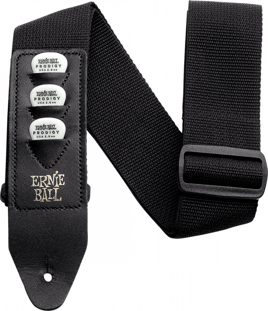 Sangle Guitare Ernie Ball Noire avec Porte