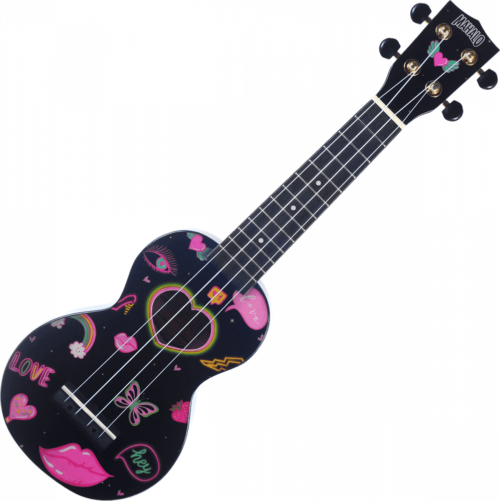 Ukulélé Soprano Mahalo Coeurs et Fleurs - MA1HEBK