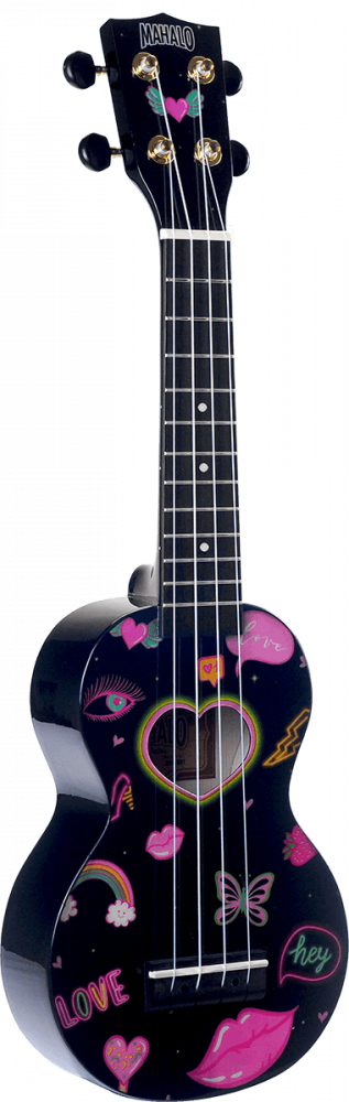 Ukulélé Soprano Mahalo Coeurs et Fleurs - MA1HEBK