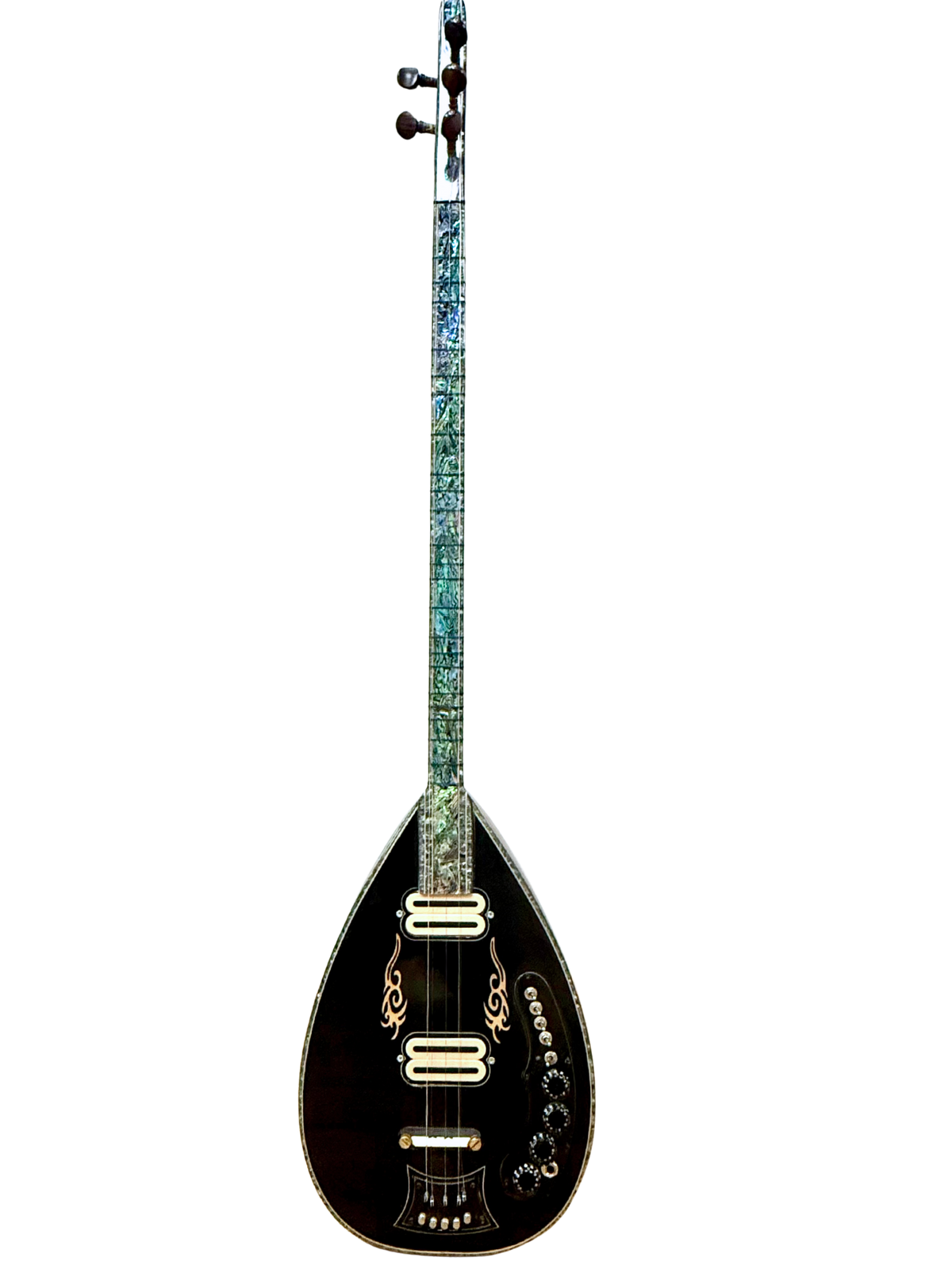 Saz Baglama Électrique Professionnel - Noyer & Nacre