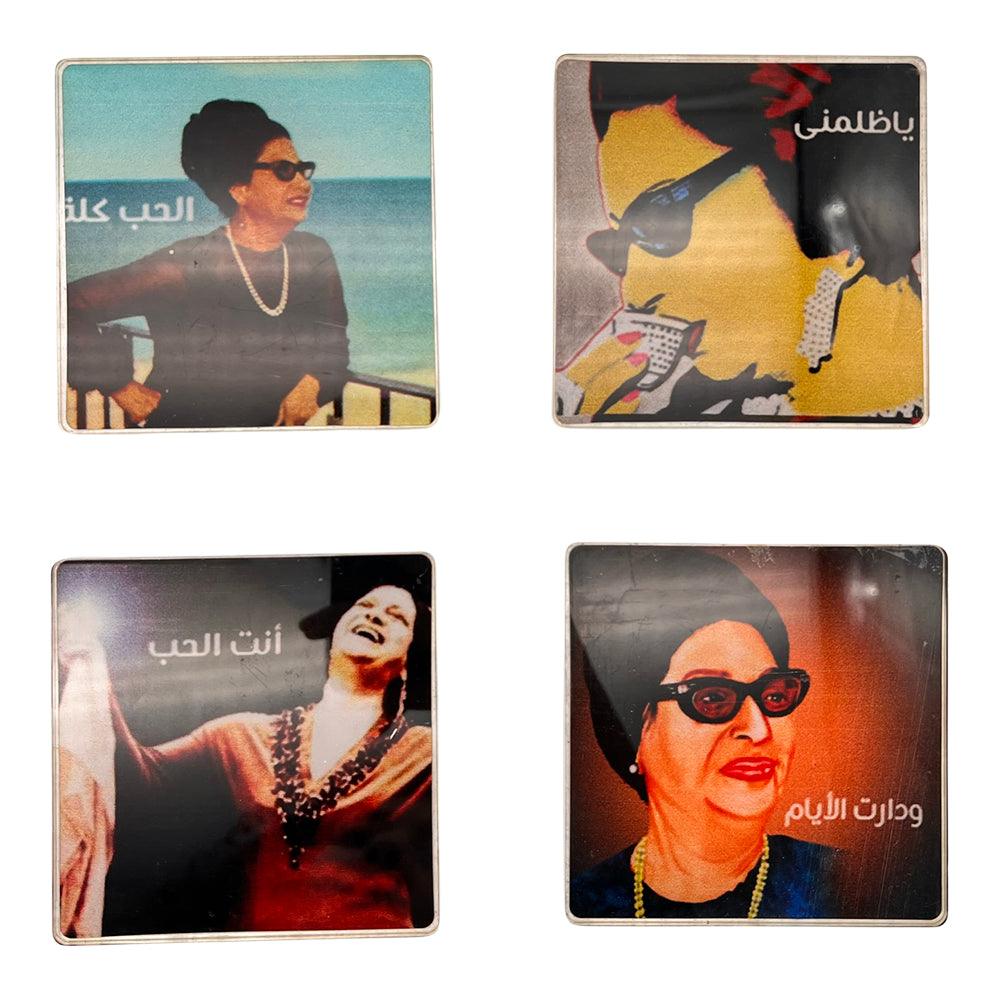 Cartes sous-tasse  Oum Kalthoum